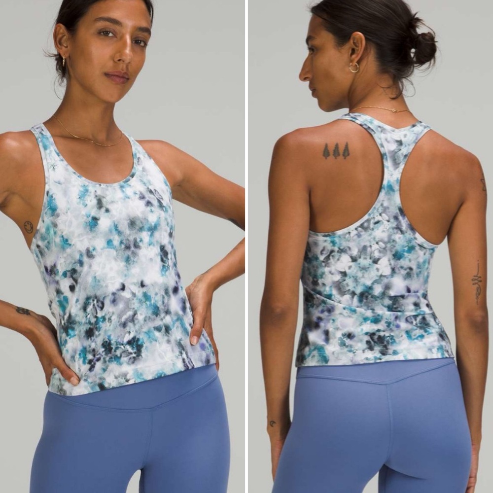 Lululemon Cool Racerback Short Tank Top Nulu in Kaleidofloral Multi